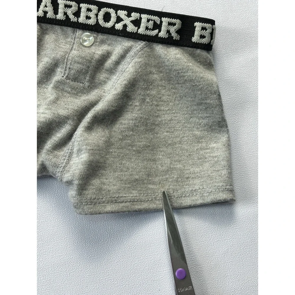 Build-A-Bear Workshop Gray Boxer Shorts Elastic Logo Waistband Bearboxer‎